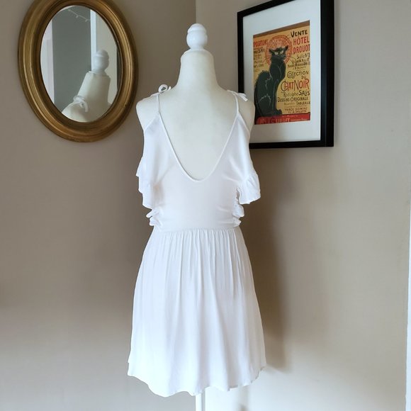 For Love & Lemons White Mini Dress Off-Shoulder XS - Picture 5 of 11